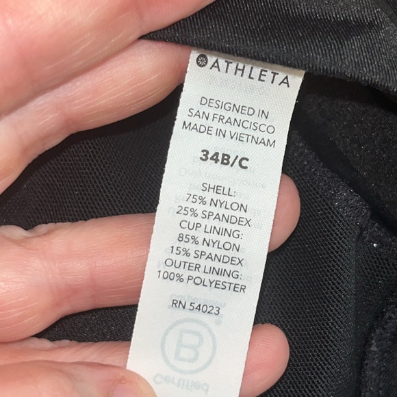 ATHLETA BRA CUP WRAP HALTER BIKINI Swim TOP Underwire Black Women’s Size 34 B/C - Picture 10 of 10